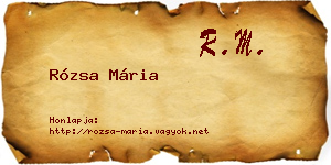Rózsa Mária névjegykártya